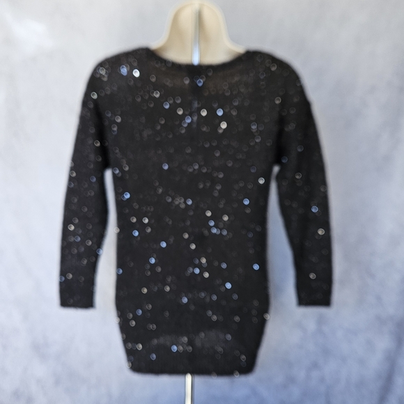Ann Taylor Black Sequin 3/4 Sleeve Sweater - Picture 10 of 10